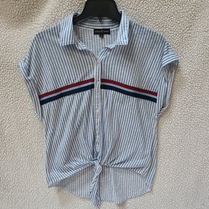 Almost Famous button down pinstripe shirt. L